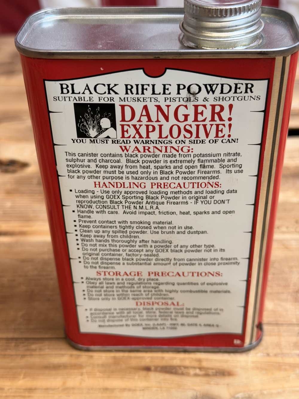 GOEX Fg Black Powder (1F) 1 lb. Can Rifle, Musket & Shotgun Powder-img-3