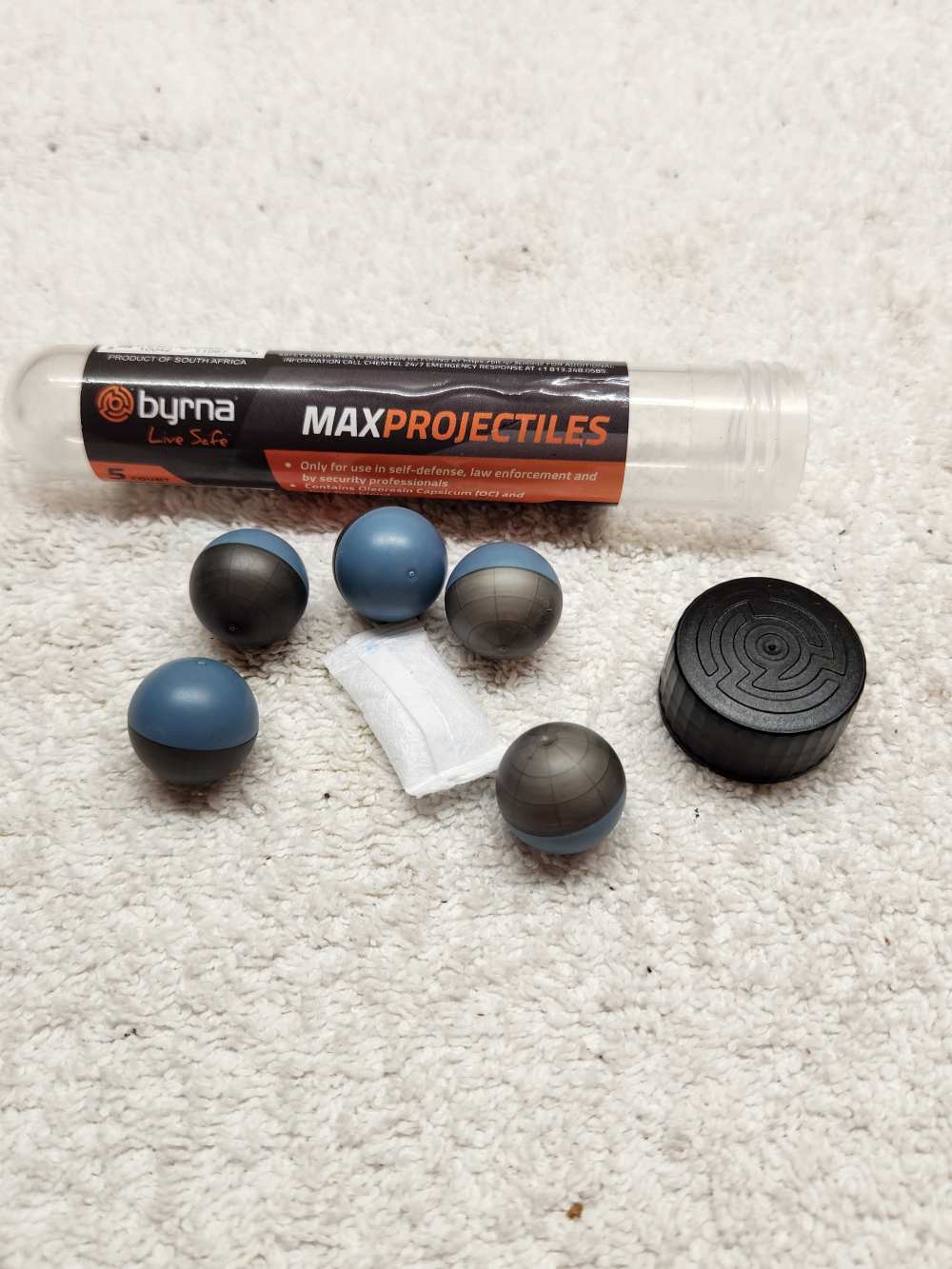 Byrna Max Projectiles OC Pepper Ball Ammo 5 Count Tube Less Lethal .68 Cal-img-4