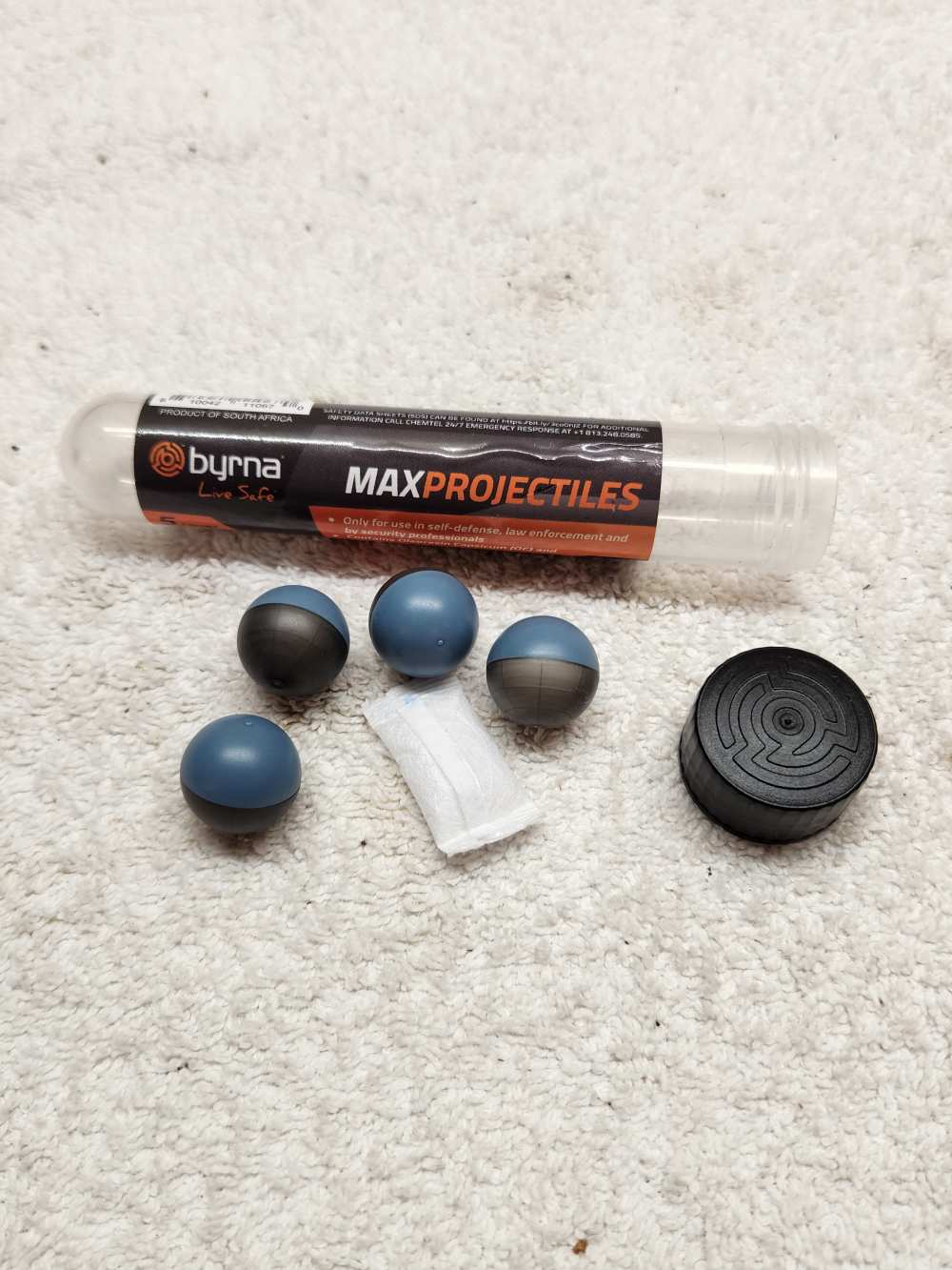 Byrna Max Projectiles OC Pepper Ball Ammo 5 Count Tube Less Lethal .68 Cal-img-3