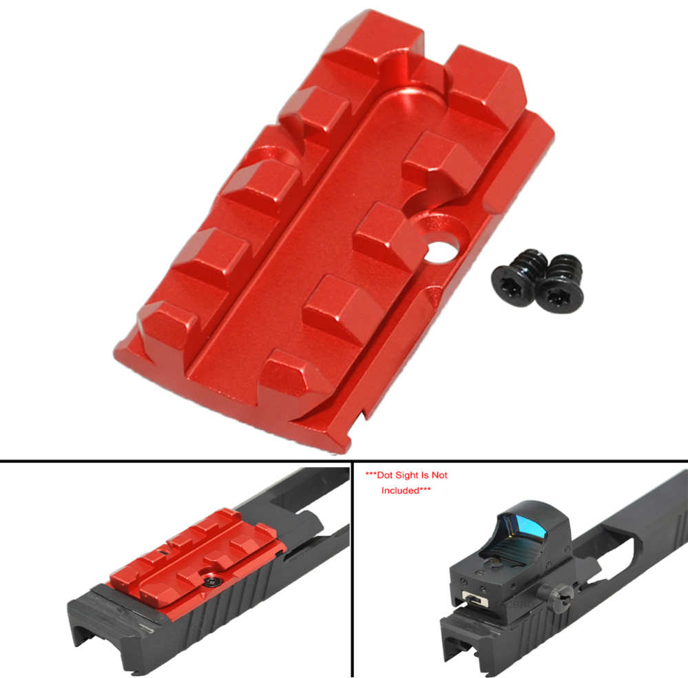 TACBRO Red RMR Cover Plate Convert RMR to Picatinny For Glock 17 19 26-img-0