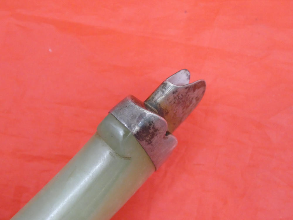 PRECIOUS ANTIQUE MUGHAL JADE NEPHRITE SWORD HILT SILVER MOUNTED dagger 18c-img-6