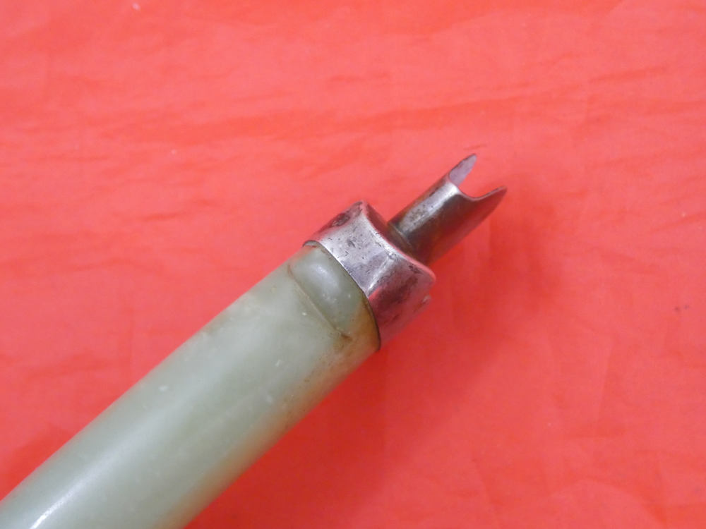 PRECIOUS ANTIQUE MUGHAL JADE NEPHRITE SWORD HILT SILVER MOUNTED dagger 18c-img-7