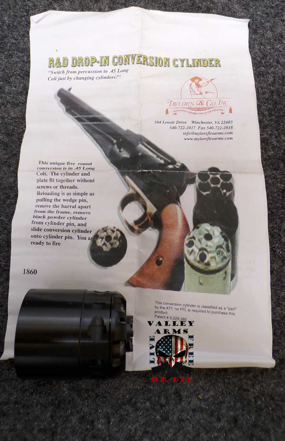 PIETTA BLACK POWDER REVOLVER 1860 ARMY, INCLUDES CONV CYL, 8" BARREL, NIB-img-9