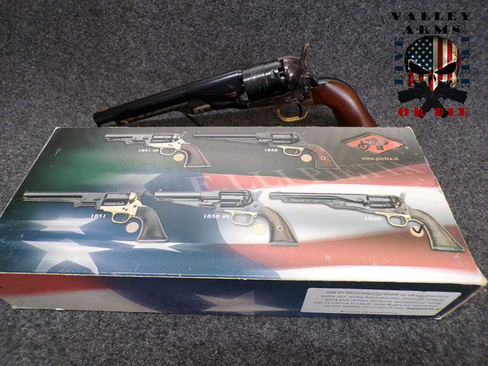 PIETTA BLACK POWDER REVOLVER 1860 ARMY, INCLUDES CONV CYL, 8" BARREL, NIB-img-2