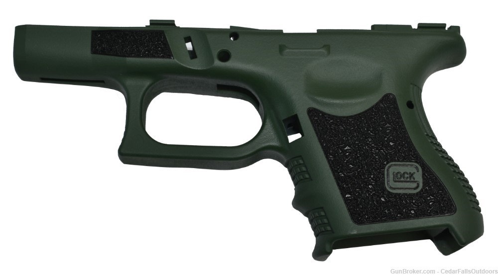 Glock 26 Gen 3 Frame Highland Green Cerakote Lava stippled Laser engraving-img-0