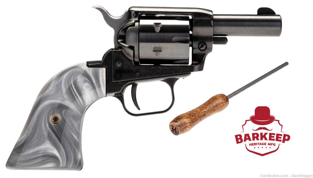 Heritage Mfg BK22B2GPRL Barkeep 22 LR 6 Shot 2.68" Black Gray Pearl Grip   -img-2