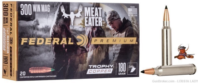 300 WIN MAG 180 grain FEDERAL PREMIUM TROPHY COPPER MEAT EATER P300WTC1-img-0
