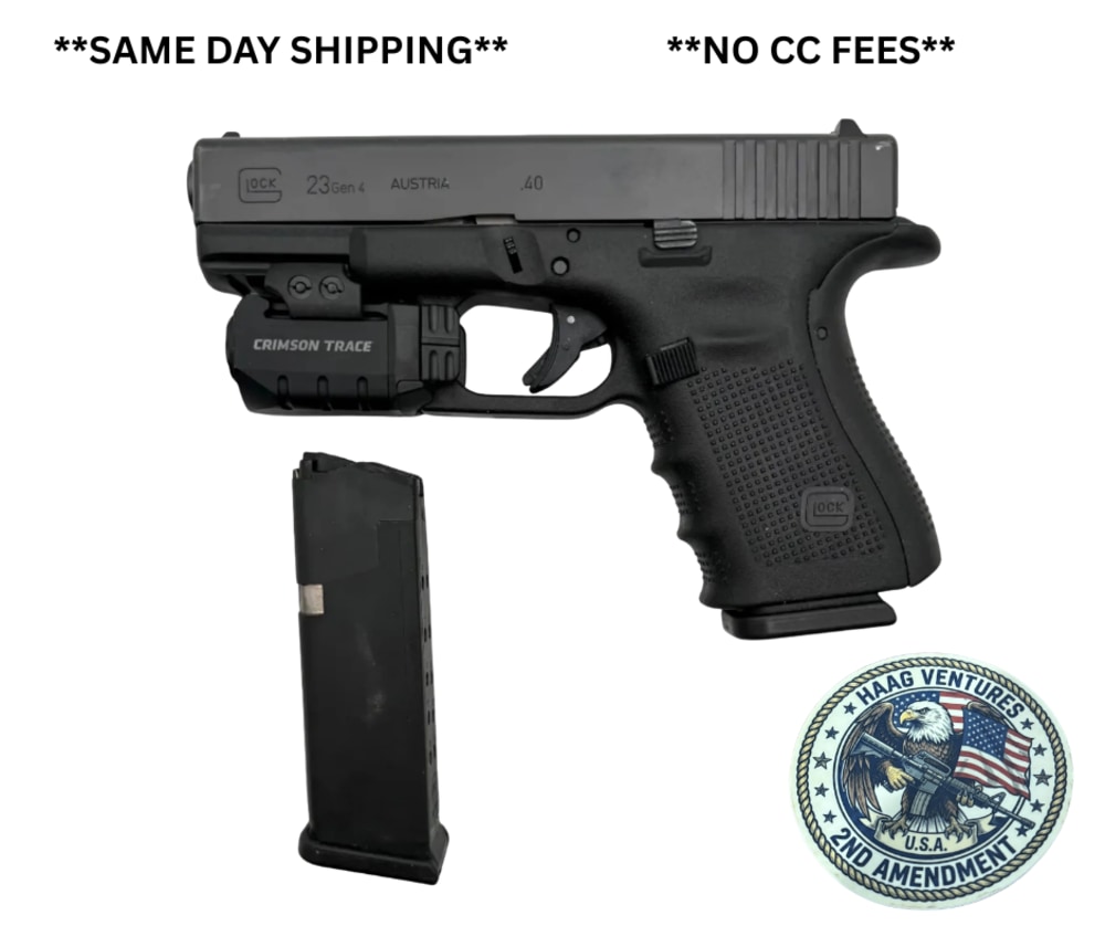 Glock 23 Gen 4 .40 S&W Semi-Auto Pistol w/Crimson Trace Rail Master Pro -img-0