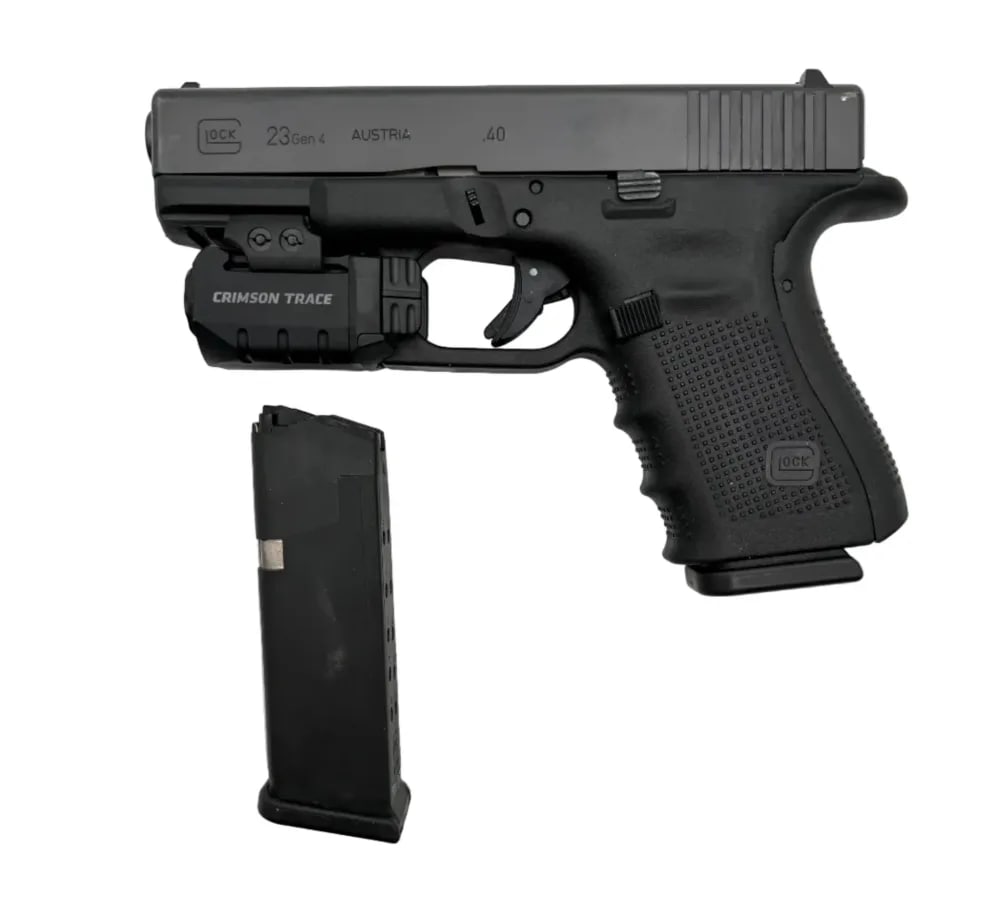 Glock 23 Gen 4 .40 S&W Semi-Auto Pistol w/Crimson Trace Rail Master Pro -img-1