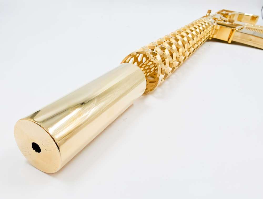 IRONFIST ARMAMENT FULL CUSTOM 24KT GOLD PLATED SKELTONIZED AR15-img-3