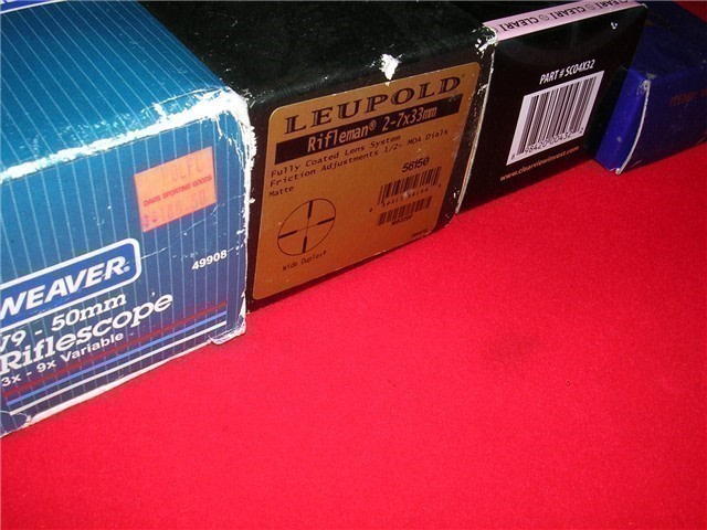 Scope  boxes, lot (Weaver Leupold Clearview, NC Star) 4 count-img-3