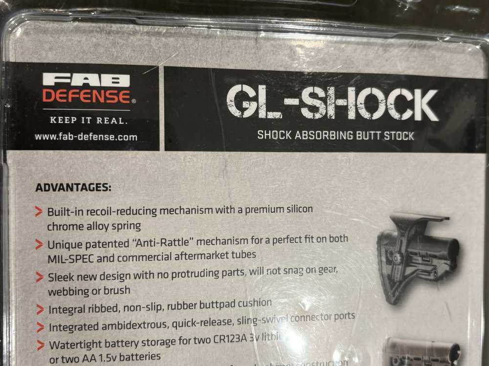 New Old Stock FAB Defense GL- Shock CP - AR15 M4 Mil-Spec Collapsible Stock-img-12