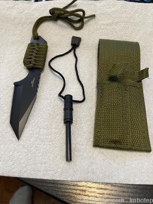 Stainless Hunting Knife Flint Fire Starter -img-0