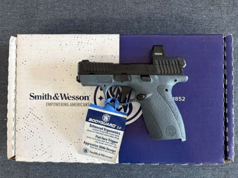 Smith & Wesson Bodyguard 2.0 Titanium Blue w/Viridian Green Dot-img-0