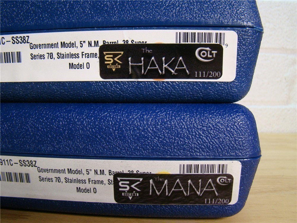Complete set of 4 pistols Colt The MANA & HAKA .38 Super #111 of 200 made !-img-4