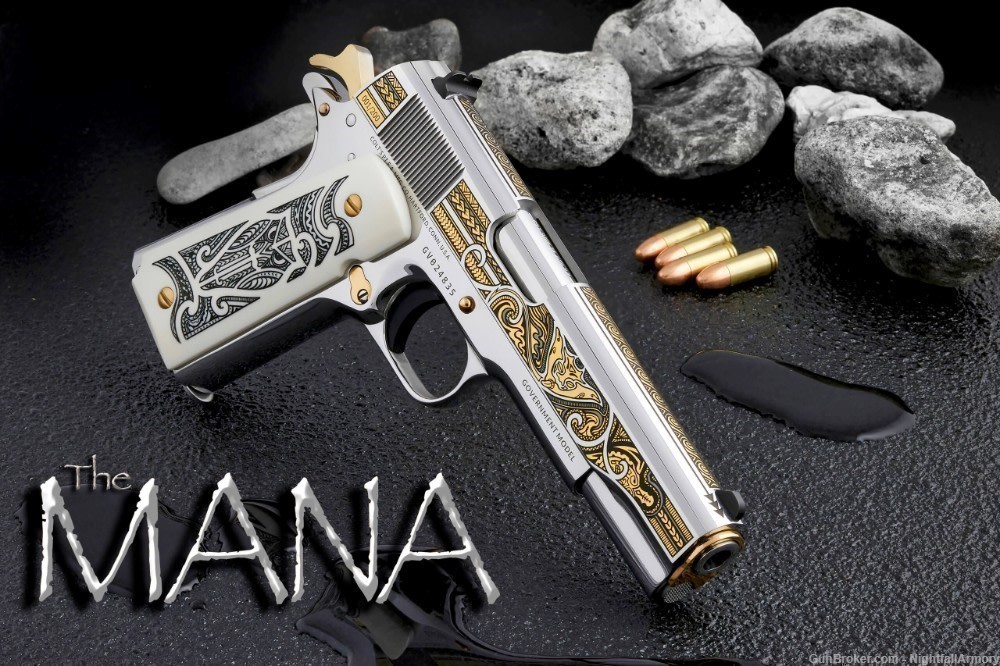 Complete set of 4 pistols Colt The MANA & HAKA .38 Super #111 of 200 made !-img-11