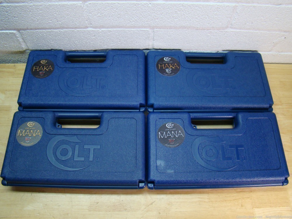 Complete set of 4 pistols Colt The MANA & HAKA .38 Super #111 of 200 made !-img-1
