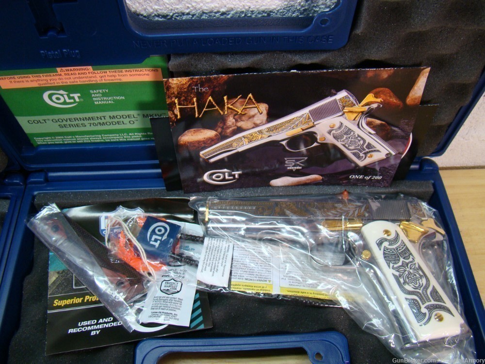 Complete set of 4 pistols Colt The MANA & HAKA .38 Super #111 of 200 made !-img-8