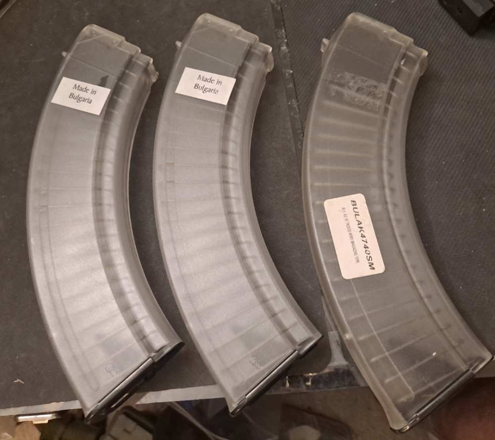 Set of 3x bulgarian 40 round akm 7.62x39 polymer magazine -img-0
