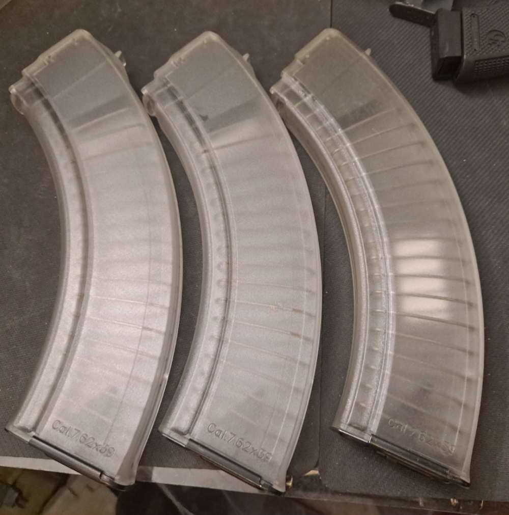Set of 3x bulgarian 40 round akm 7.62x39 polymer magazine -img-1