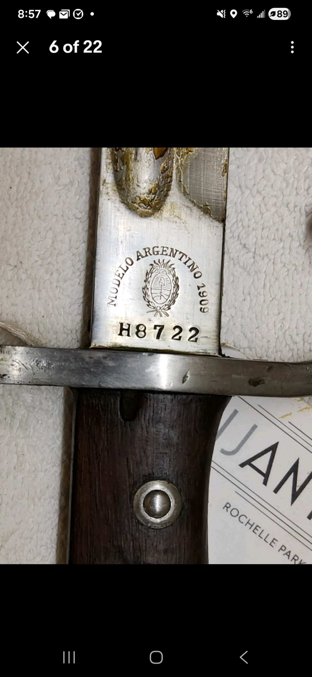 Argentine Model 1909 Mauser Sword Bayonet Matching Scabbard WKC Solingen H8-img-5