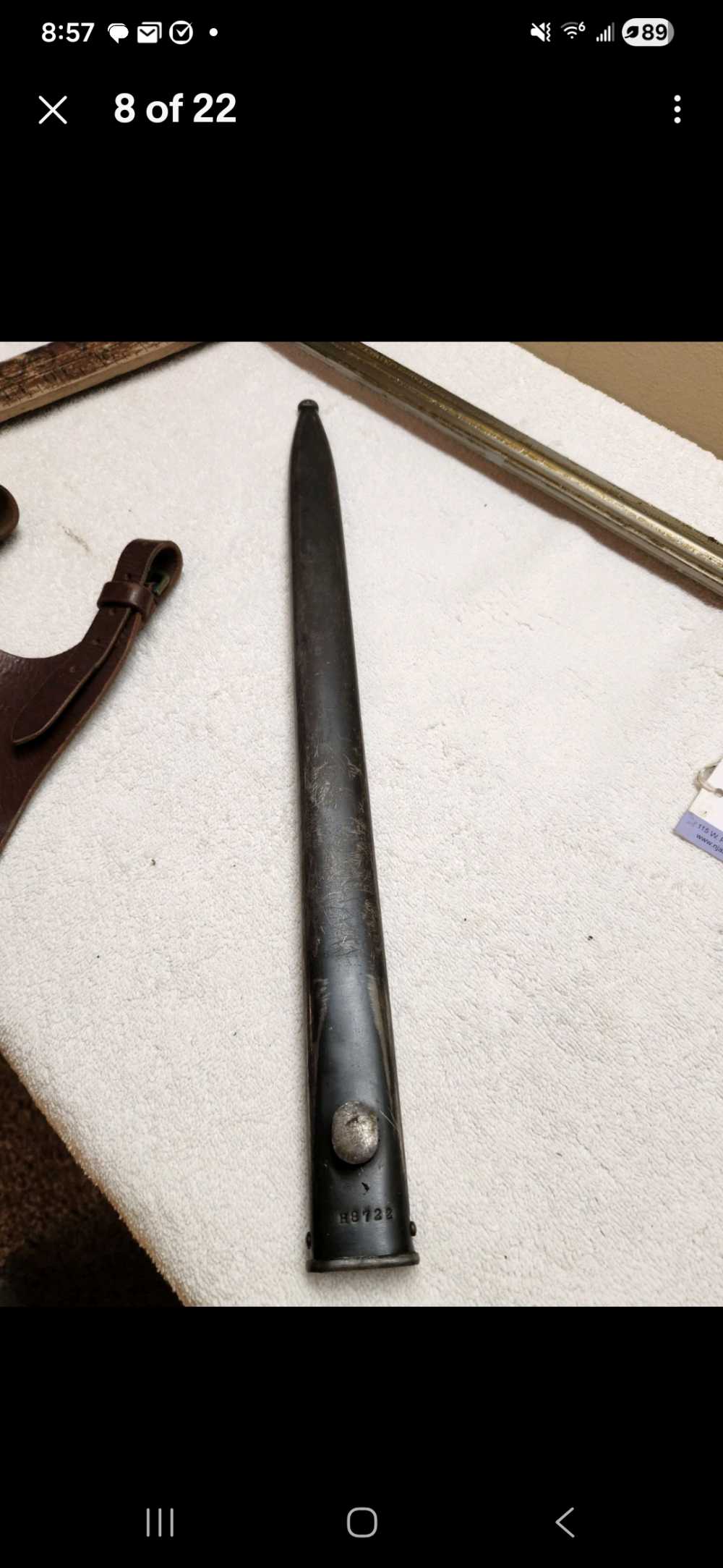 Argentine Model 1909 Mauser Sword Bayonet Matching Scabbard WKC Solingen H8-img-7