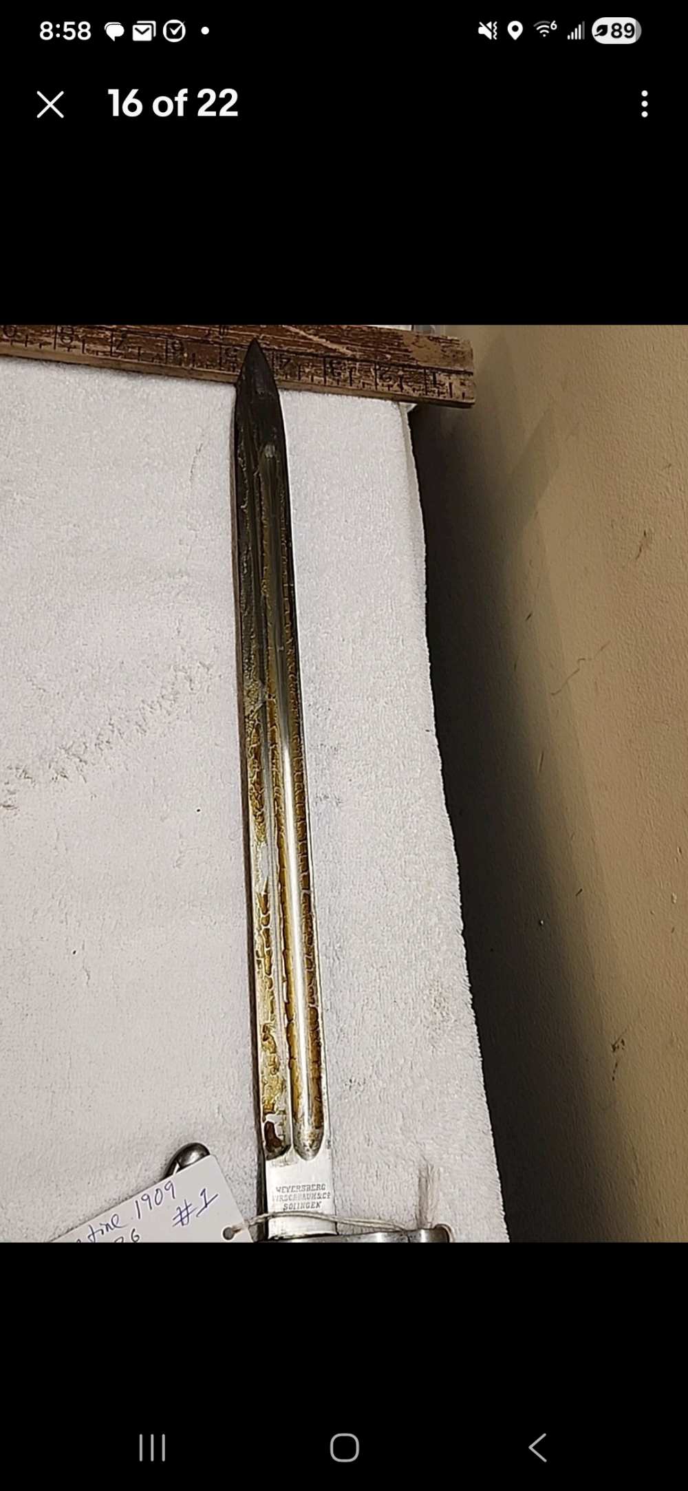 Argentine Model 1909 Mauser Sword Bayonet Matching Scabbard WKC Solingen H8-img-15