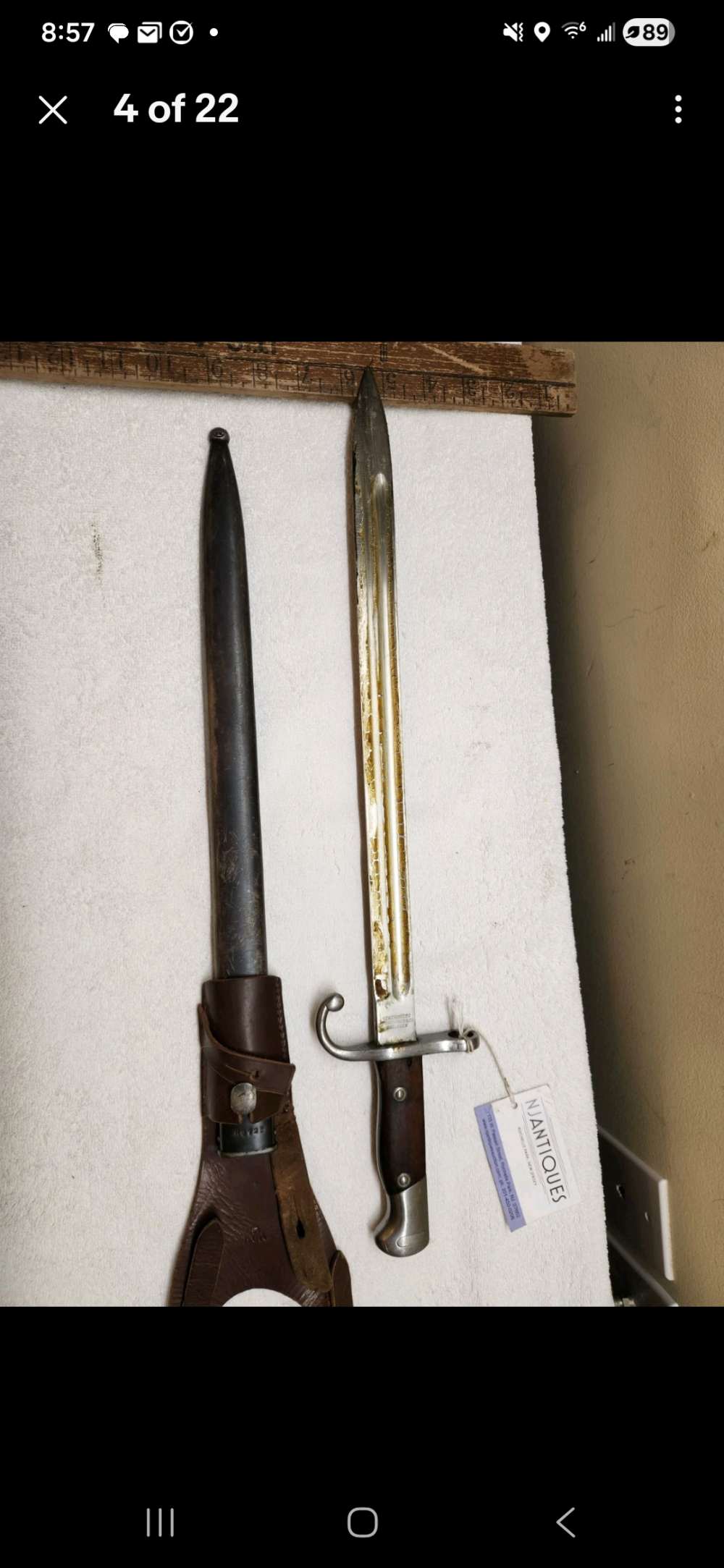 Argentine Model 1909 Mauser Sword Bayonet Matching Scabbard WKC Solingen H8-img-3