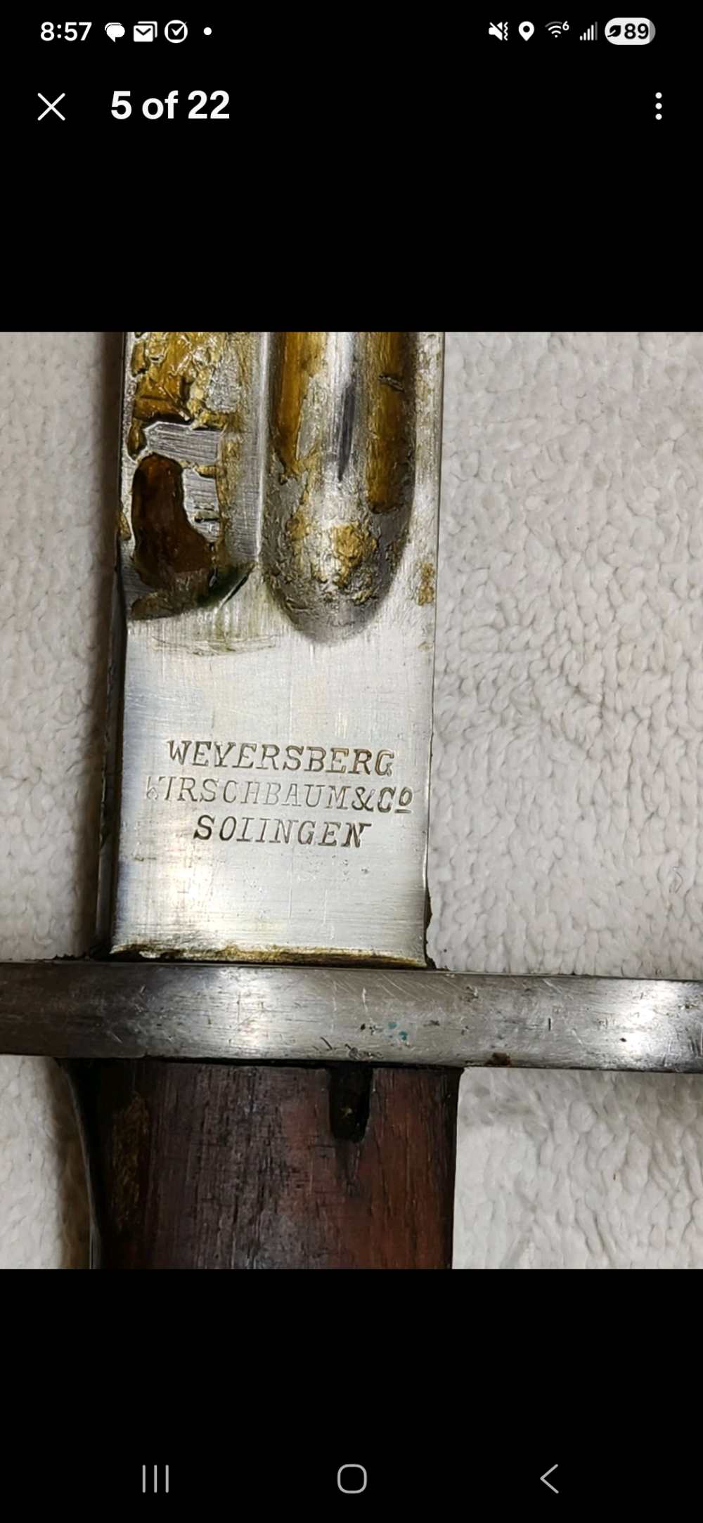 Argentine Model 1909 Mauser Sword Bayonet Matching Scabbard WKC Solingen H8-img-4