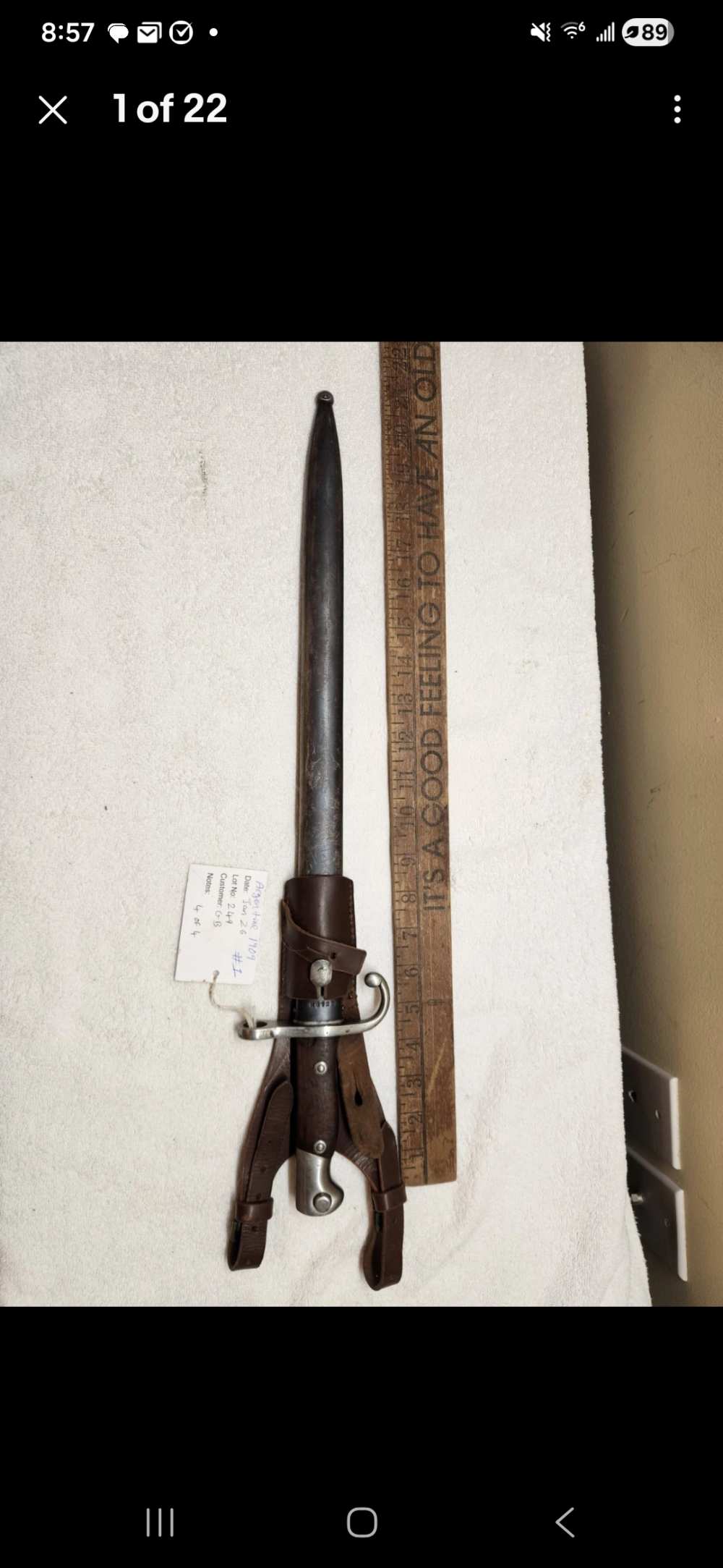 Argentine Model 1909 Mauser Sword Bayonet Matching Scabbard WKC Solingen H8-img-0