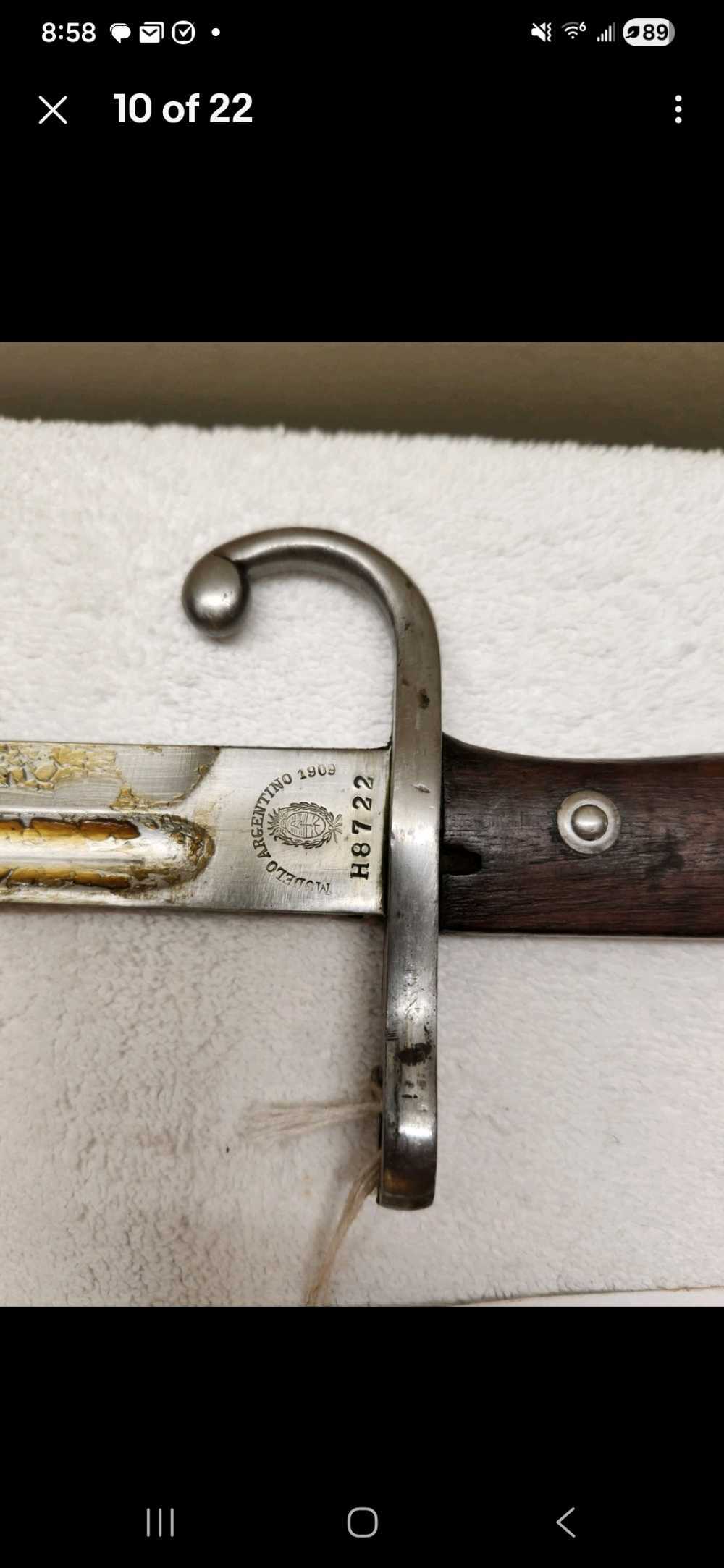 Argentine Model 1909 Mauser Sword Bayonet Matching Scabbard WKC Solingen H8-img-9