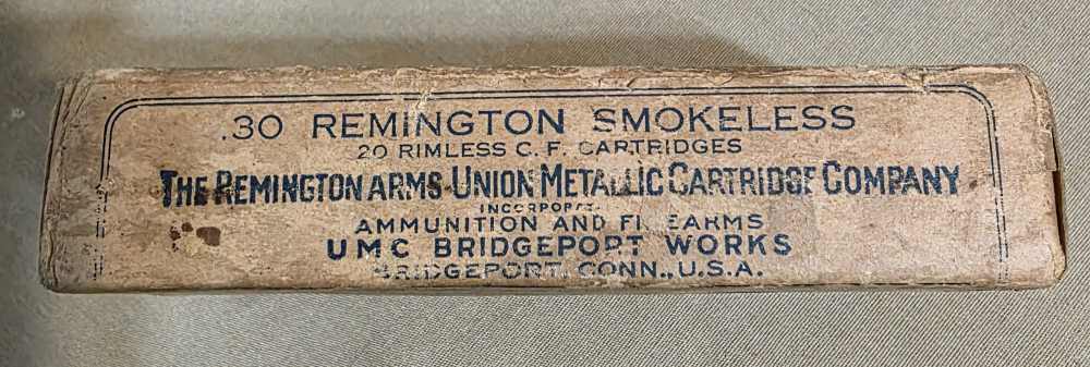 Rare! Vintage 30 Remington ammo 18 Rounds. Two Piece Box. Remington UMC.-img-1