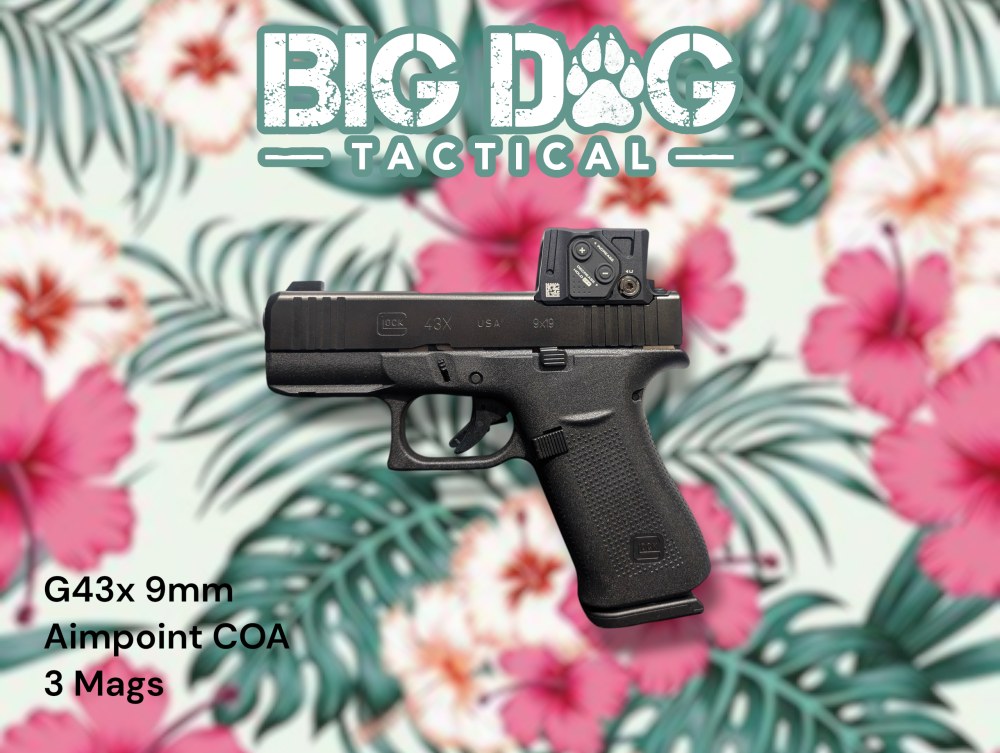 GLOCK G43X AIMPOINT COA 9MM PISTOL, 3 MAGS, DEAL -img-1