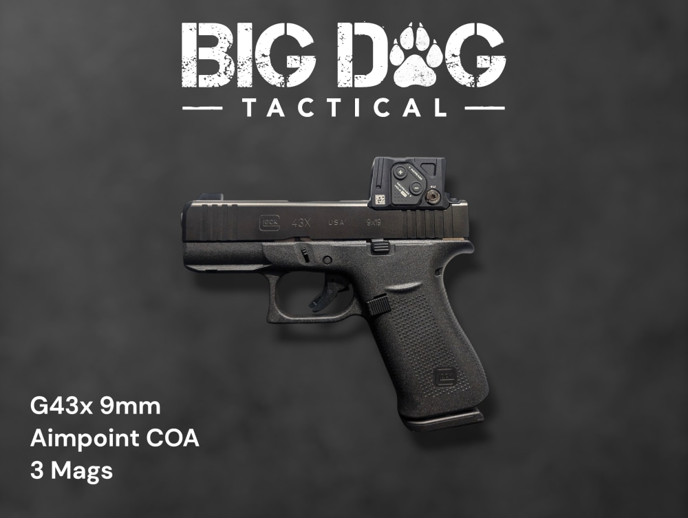 GLOCK G43X AIMPOINT COA 9MM PISTOL, 3 MAGS, DEAL -img-2