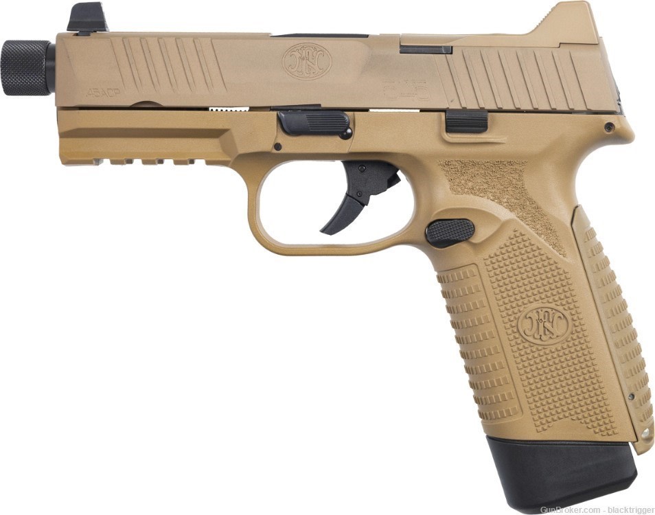 FN 66101386 545 Tactical 45ACP 10+1 4.71" Flaat Dark Earth TB Optic Cut FDE-img-3