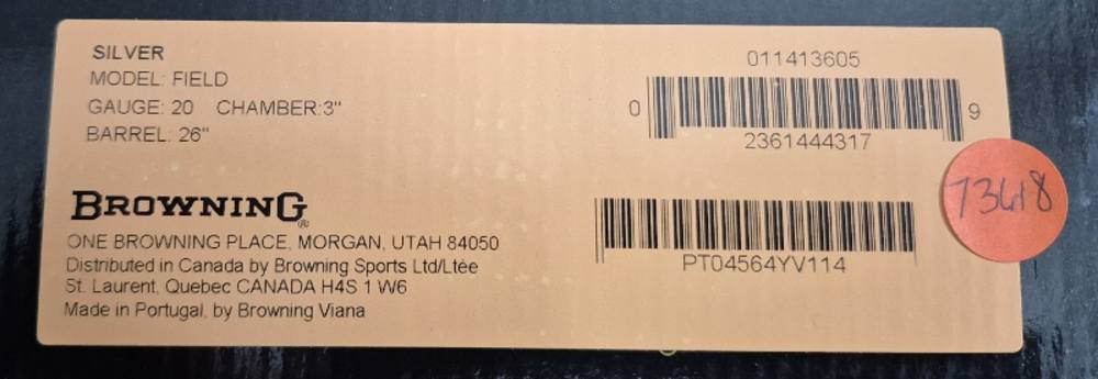 NIB BROWNING SILVER FIELD 20GA 26" BOX-img-15