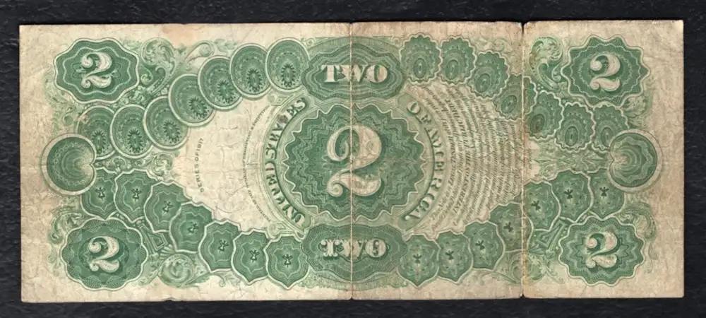 WW1 WWI 1917 US $2 Bill Note Money Currency w/ Thomas Jefferson-img-1