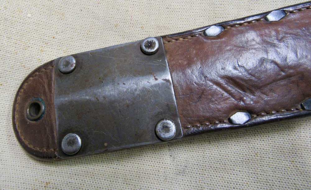 Original Early WWII M3 PAL Blade Marked Fighting Knife W/ Leather Scabbard-img-12