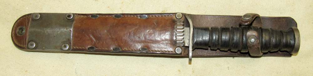 Original Early WWII M3 PAL Blade Marked Fighting Knife W/ Leather Scabbard-img-16