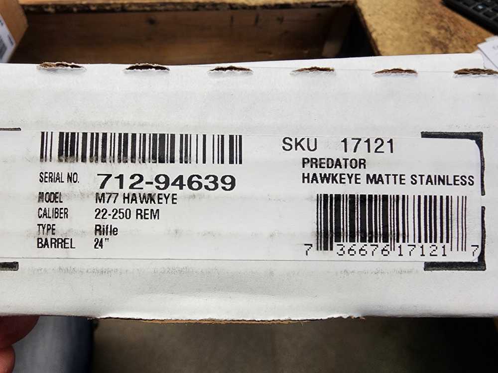 PICS! NEW RUGER M 77 HAWKEYE PREDATOR 22-250 REM 24" THREADED STAINLESS 24-img-1