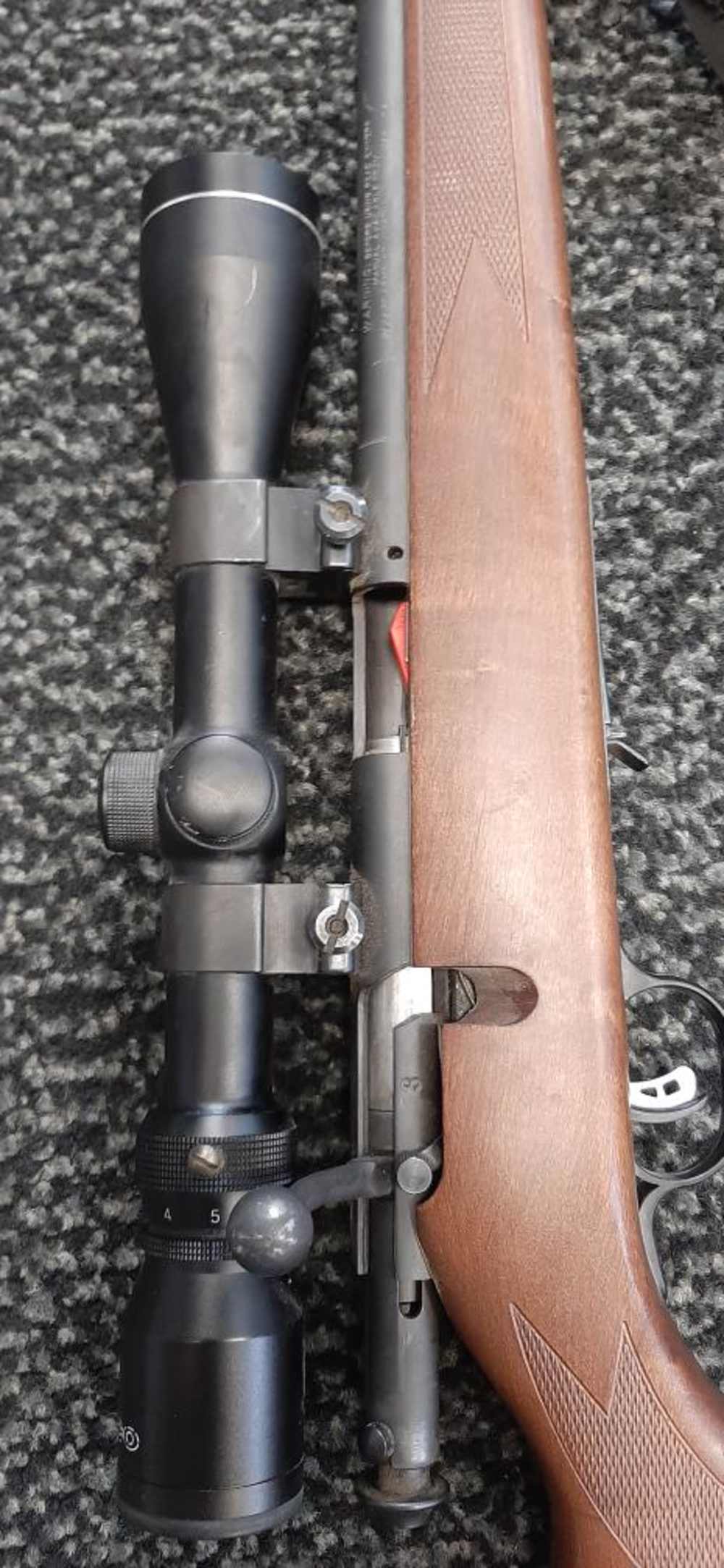 SAVAGE ARMS RIFLE 93R17 WOOD STOCK MAG & SLING-img-2