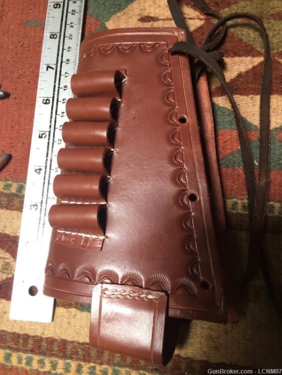 Tanned Leather Buttstock Ammo Bullet Holder Carrier Fits 45 70 Govt Caliber-img-3