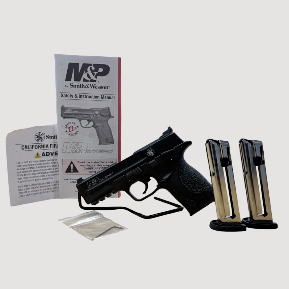 Smith & Wesson M&P 22 Compact .22 LR 3.6" Pistol Manual Safety 2 Magazines-img-0