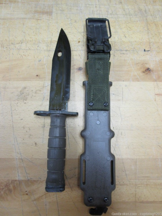 LanCay M9 Military Fixed Blade/Saw Tooth Gray Coated & Sheath-USA-1995-NEW!-img-1