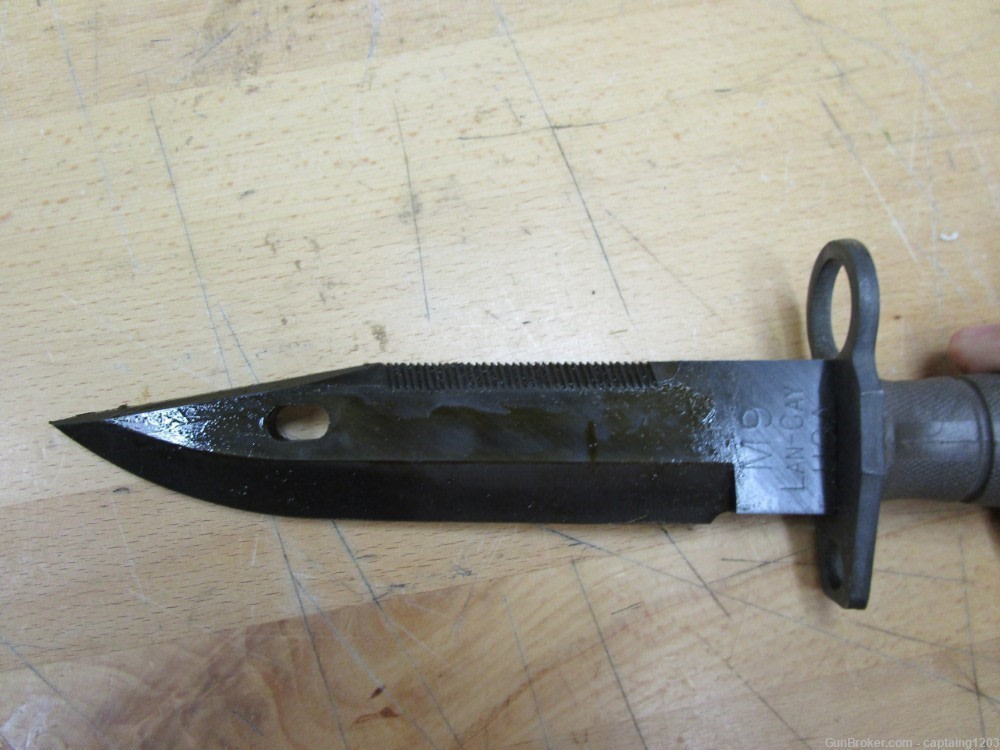 LanCay M9 Military Fixed Blade/Saw Tooth Gray Coated & Sheath-USA-1995-NEW!-img-3