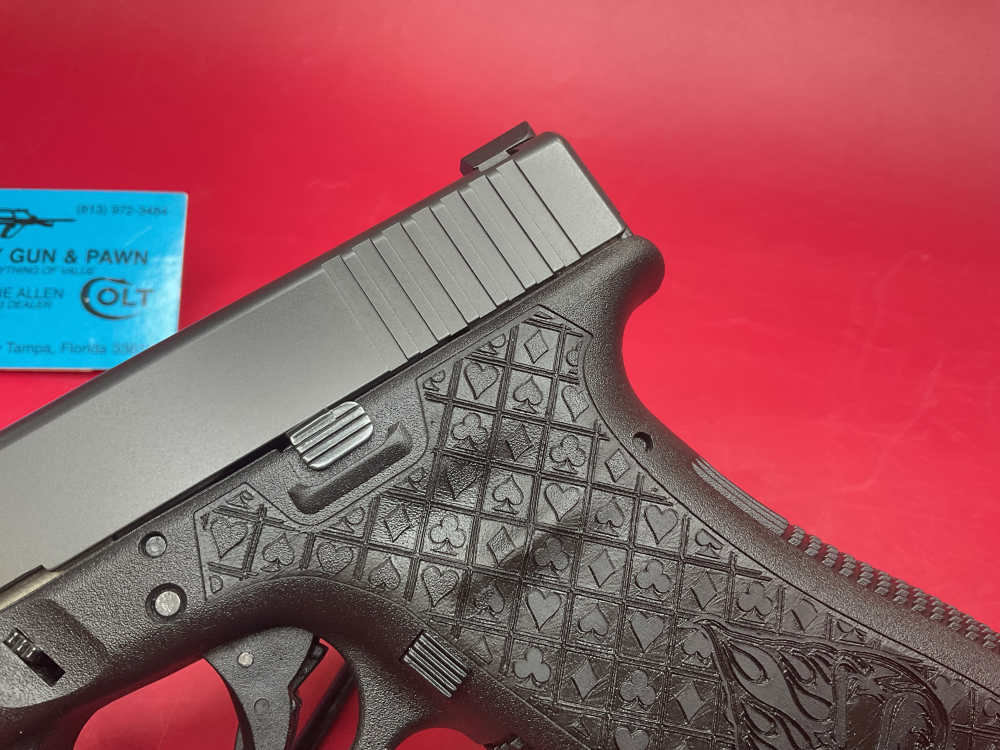 Custom Glock 22 Gen 3 .40 S&W 4.5” - Laser Engraved Ace of Spades - Skull-img-3