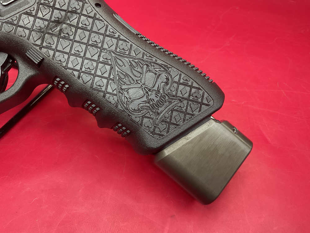 Custom Glock 22 Gen 3 .40 S&W 4.5” - Laser Engraved Ace of Spades - Skull-img-2