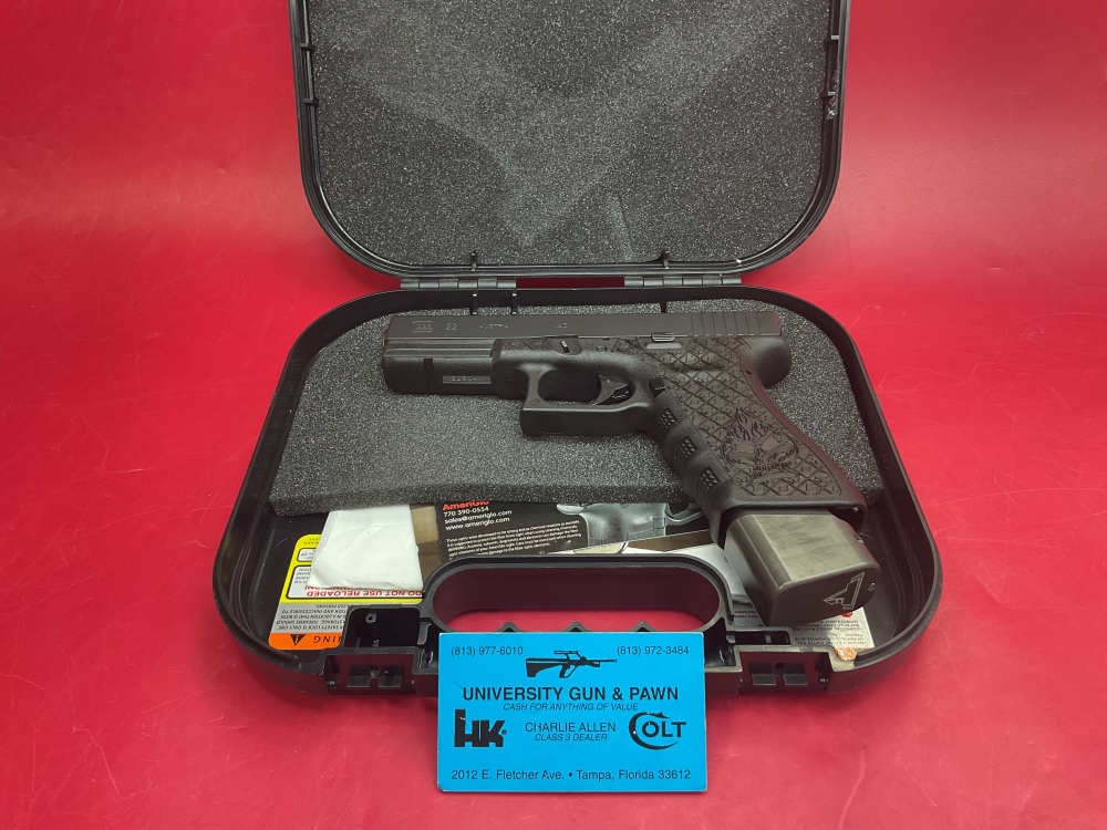 Custom Glock 22 Gen 3 .40 S&W 4.5” - Laser Engraved Ace of Spades - Skull-img-29
