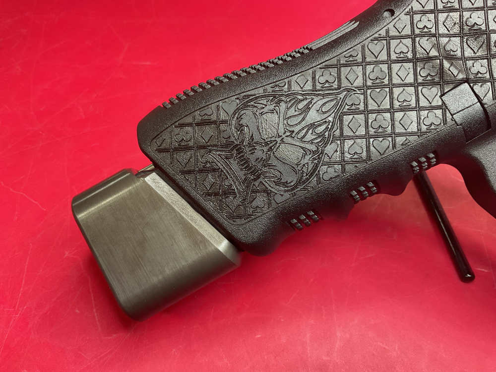 Custom Glock 22 Gen 3 .40 S&W 4.5” - Laser Engraved Ace of Spades - Skull-img-15