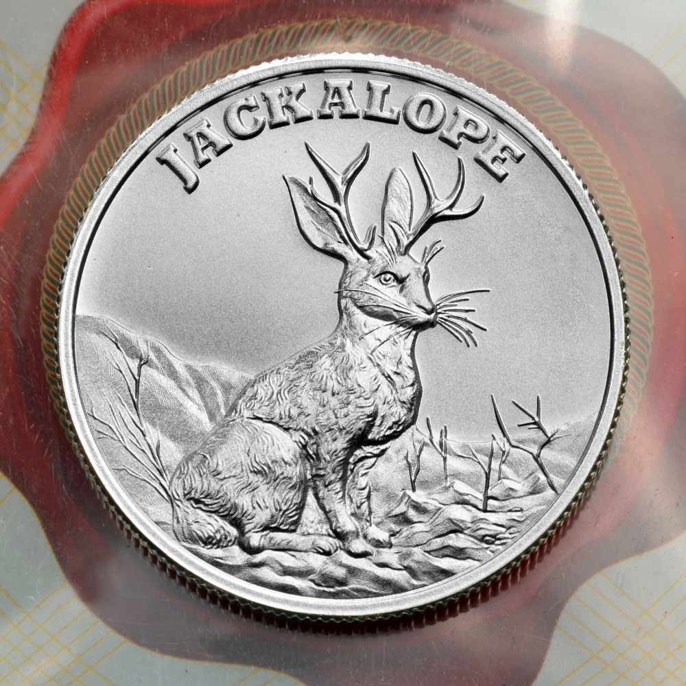 1/2 oz .999 pure silver - ;Jackalope art round, 30mm-img-0